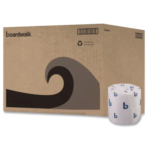 Online 2-Ply Standard Septic Safe 4 in. x 3 in. Toilet Tissue - White (96/Carton) Paper & Dispensers