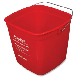 Hot PuraPail 6 qt. Polypropylene Bucket - Red/White Cleaning & Janitorial Supplies