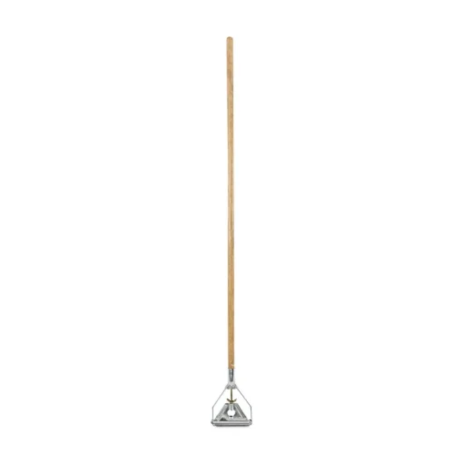 Outlet Quick Change 0.88 in. Diameter x 54 in. Metal Head Wooden Mop Handle - Junior, Natural Cleaning & Janitorial Supplies