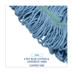 Outlet Super Loop Wet Cotton/Synthetic Mop Head - Medium, Blue Cleaning & Janitorial Supplies