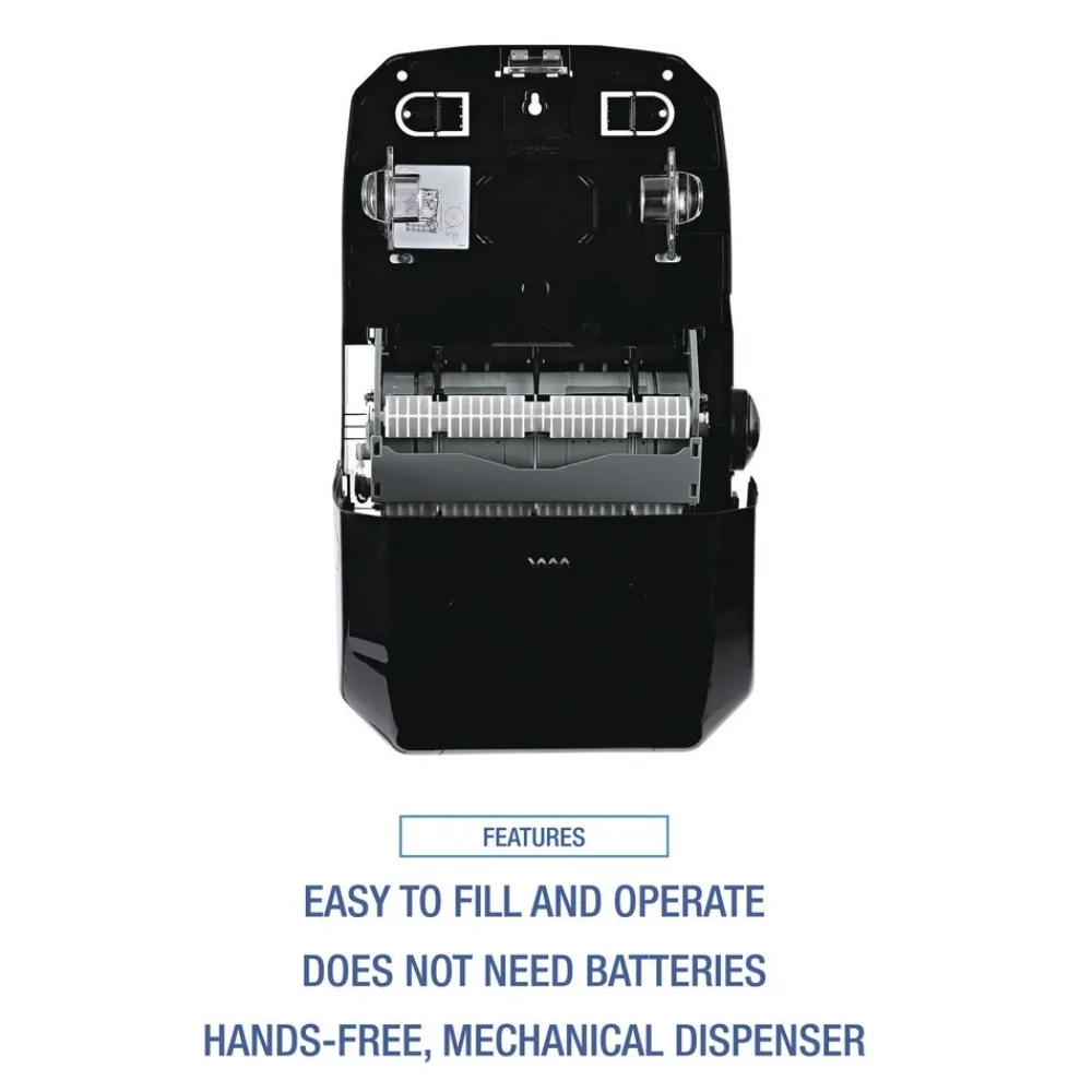 Best T7470BKBW 13.25 in. x 10.25 in. x 16.25 in. Hands Free Mechanical Towel Dispenser - Black Paper & Dispensers