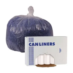 Hot V8046HNKR02 40 in. x 46 in. 45 gal. 13 mic High-Density Can Liners - Natural (250/Carton) Trash & Waste Bins