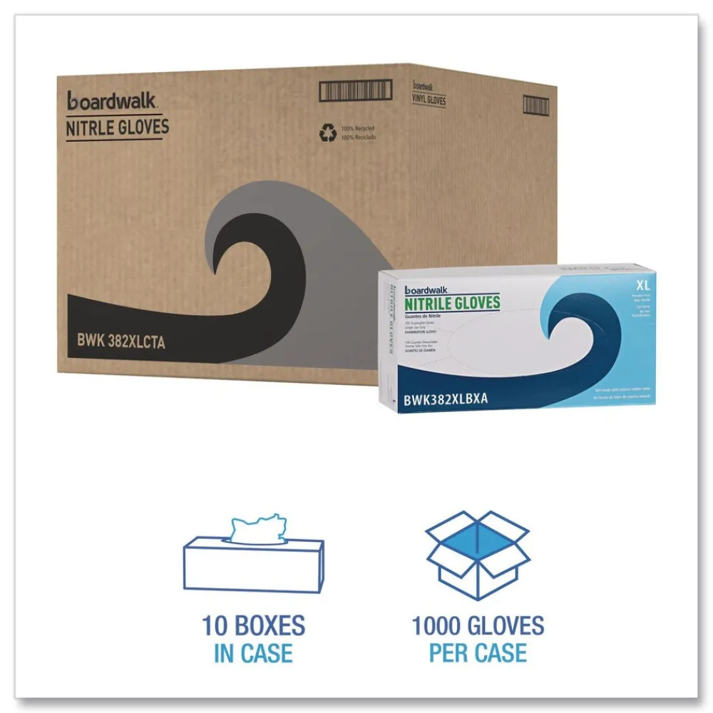 Best 382XLCTA 5 mil. Disposable Examination Nitrile Gloves - X-Large, Blue (1000/Carton) Cleaning & Janitorial Supplies