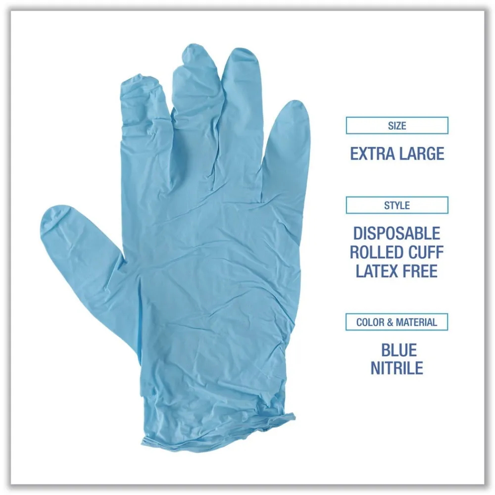 Best 382XLCTA 5 mil. Disposable Examination Nitrile Gloves - X-Large, Blue (1000/Carton) Cleaning & Janitorial Supplies