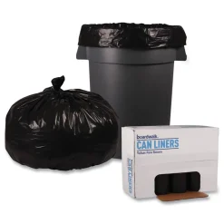 Hot X7658XKKR01 38 in. x 58 in. 60 gal. 1.6 mil Recycled Low-Density Polyethylene Can Liners - Black (100/Carton) Trash & Waste Bins
