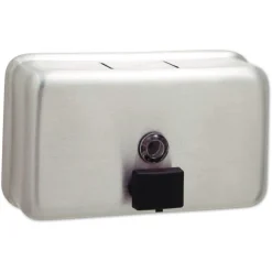Clearance ClassicSeries 8.13 x 2.75 x 4.75 Surface-Mounted Liquid Soap Dispenser - Stainless Steel Cleaning & Janitorial Supplies