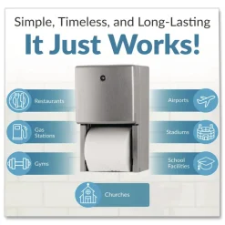 Outlet ConturaSeries 6.08 in. x 5.94 in. x 11 in. Two-Roll Tissue Dispenser - Stainless Steel Cleaning & Janitorial Supplies