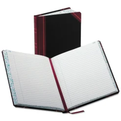 Best 9.25 x 7.31 Sheets Record-Style Rule Account Record Book - Black/Red/Gold Cover Paper & Printables
