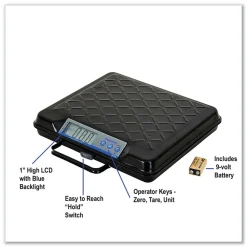 100 lbs. Capacity 12.5 in. x 10.95 in. x 2.2 in. Platform Portable Electronic Utility Bench Scale Mailing, Packing & Shipping