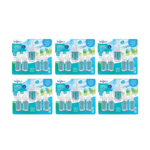 Best 0.67 oz. Bottle Electric Scented Oil Air Freshener Refill - Linen and Spring Breeze (6 Packs/Carton) Odor Control
