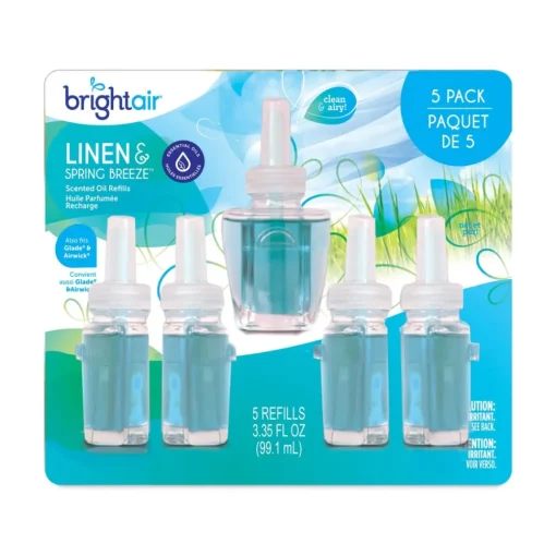 Best 0.67 oz. Bottle Electric Scented Oil Air Freshener Refill - Linen and Spring Breeze (6 Packs/Carton) Odor Control