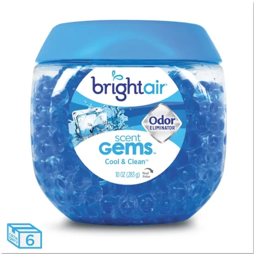 10 oz. Scent Gems Odor Eliminator - Cool and Clean, Blue (6/Carton) Odor Control