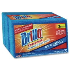 Sale Estracell 4.5 in. x 2.75 in. No-Scratch Kitchen Sponges - Blue (8/Carton) Cleaning & Janitorial Supplies