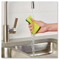 Online Estracell 4.9 in. x 2.9 in. Heavy-Duty Scrub Sponge - Yellow/Green (12/Carton) Cleaning & Janitorial Supplies