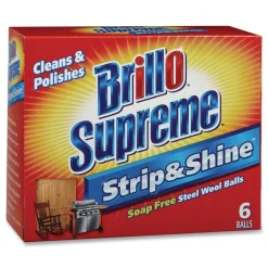 Hot Strip and Shine 2.5 in. x 2 in. Steel Wool Balls - Gray (24/Carton) Cleaning & Janitorial Supplies