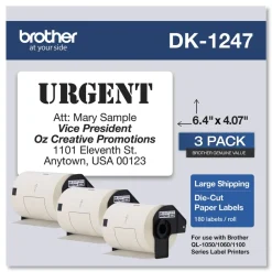 New 4.07 in. x 6.4 in. Die-Cut Shipping Labels - White (3-Rolls/Pack) Labels & Label Makers