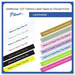 Discount 0.5 in. TZe Series Standard Adhesive Laminated Labeling Tape - Black on White (8/Pack) Tapes & Adhesives