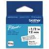 0.47 in. x 13.1 ft. Genuine P-Touch BTAG Label Tapes - Black on White Labels & Label Makers