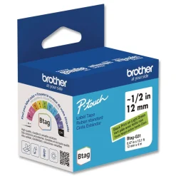 Outlet 0.47 in. x 13.1 ft. Genuine P-Touch BTAG Label Tapes - Black on Light Green Labels & Label Makers