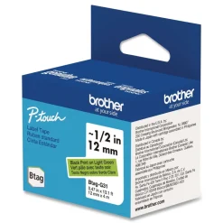 Outlet 0.47 in. x 13.1 ft. Genuine P-Touch BTAG Label Tapes - Black on Light Green Labels & Label Makers