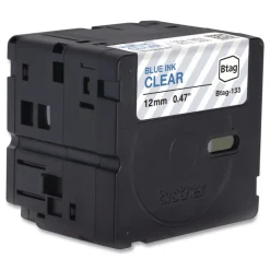 Sale 0.47 in. x 13.1 ft. Genuine P-Touch BTAG Label Tapes - Blue on Clear Labels & Label Makers