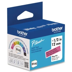 Online 0.47 in. x 13.1 ft. Genuine P-Touch BTAG Label Tapes - Black on Pink Labels & Label Makers