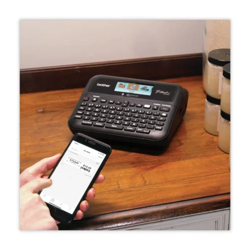 P-Touch 10.2 in. x 4.8 in. x 12.6 in. 30 mm/s Print Speed Business Professional Connected Label Maker Labels & Label Makers