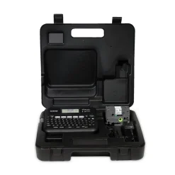 Discount P-Touch 7.4 in. x 7 in. x 2.8 in. 30 mm/s Print Speed Business Expert Connected Label Maker with 1 Roll Sample Tape Labels & Label Makers