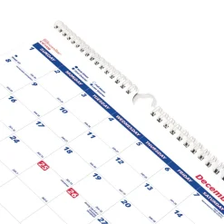 Best 14-Month: Dec 2025 to Jan 2027 12.25 in. x 27 in. Three-Month Wall Calendar - White/Blue Sheets Calendars & Planners