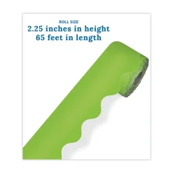 Online 2.25 in. x 65 ft. Rolled Scalloped Borders - Lime Arts & Crafts Supplies