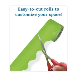 Online 2.25 in. x 65 ft. Rolled Scalloped Borders - Lime Arts & Crafts Supplies