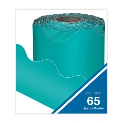 Best 2.25 in. x 65 ft. Rolled Scalloped Borders - Teal Arts & Crafts Supplies