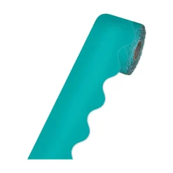 Best 2.25 in. x 65 ft. Rolled Scalloped Borders - Teal Arts & Crafts Supplies