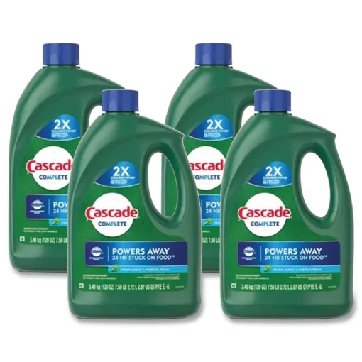 Hot Complete 120 oz. Bottle Gel Dishwasher Detergent - Fresh (4/Carton) Cleaning & Janitorial Supplies