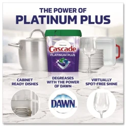 Online Platinum Plus 28.4 oz. Tub ActionPacs Dishwasher Detergent Pods - Fresh Scent (3/Carton) Cleaning & Janitorial Supplies