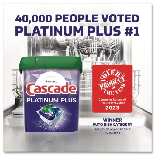 Online Platinum Plus 28.4 oz. Tub ActionPacs Dishwasher Detergent Pods - Fresh Scent (3/Carton) Cleaning & Janitorial Supplies