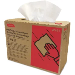 Hot 9.25 in. x 12.5 in. Tuff-Job Double Recrepe Wipers - White (12/Carton) Paper & Dispensers