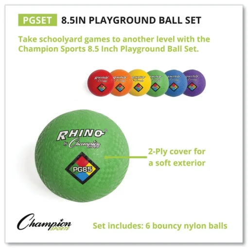 Sale 8.5 in. Diameter Playground Ball Set - Assorted (6/Set) Outdoor Games|Toys