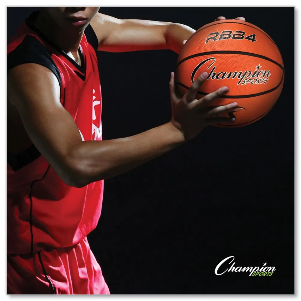 No. 6 Intermediate Size Rubber Sports Ball For Basketball - Orange Toys