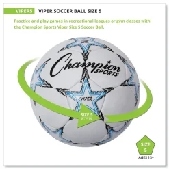 Online VIPER 8.5 in. to 9 in. Diameter No. 5. Size Soccer Ball - White Outdoor Games