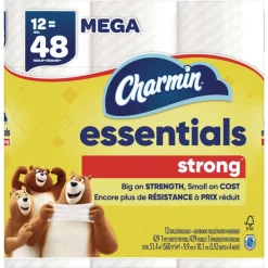 Outlet Essentials Strong 1-Ply Septic Safe Bathroom Tissue - White (4/Carton) Cleaning & Janitorial Supplies