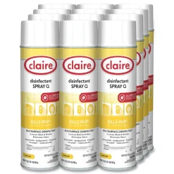 New 17 oz. Aerosol Spray Spray Q Disinfectant - Lemon Scent (12/Carton) Cleaning & Janitorial Supplies
