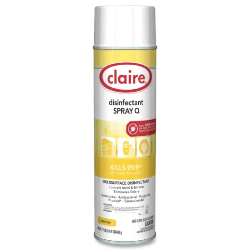 New 17 oz. Aerosol Spray Spray Q Disinfectant - Lemon Scent (12/Carton) Cleaning & Janitorial Supplies