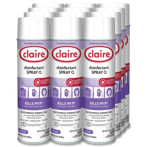 Outlet 17 oz. Aerosol Spray Q Disinfectant - Lavender Scent (12/Carton) Cleaning & Janitorial Supplies