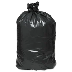 Online 56 Gallon 0.9 mil 43 in. x 47 in. Linear Low-Density Can Liners - Black (100/Carton) Trash & Waste Bins