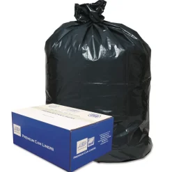 Discount 45 Gallon 0.63 mil 40 in. x 46 in. Linear Low-Density Can Liners - Black (250/Carton) Trash & Waste Bins