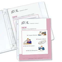 Outlet 3-Hole Punched Top Load 8.5 in. x 11 in. Insert Heavy-Duty Polypropylene Sheet Protectors - Clear Front (100/Box) Office Presentation Supplies