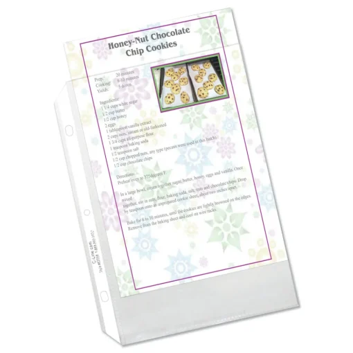 3-Hole Punched Top Load 5.5 in. x 8.5 in. Insert Heavy-Duty Polypropylene Sheet Protectors - Clear Front (50/Box) Office Presentation Supplies