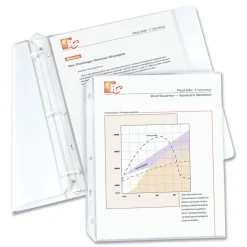Sale 3-Hole Punched Top Load 8.5 in. x 11 in. Insert Medium-Duty Polypropylene Sheet Protectors - Clear Front (50/Box) Office Presentation Supplies
