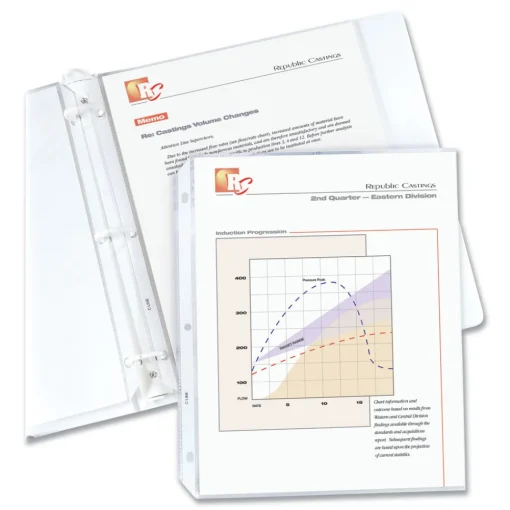 Sale 3-Hole Punched Top Load 8.5 in. x 11 in. Insert Medium-Duty Polypropylene Sheet Protectors - Clear Front (50/Box) Office Presentation Supplies